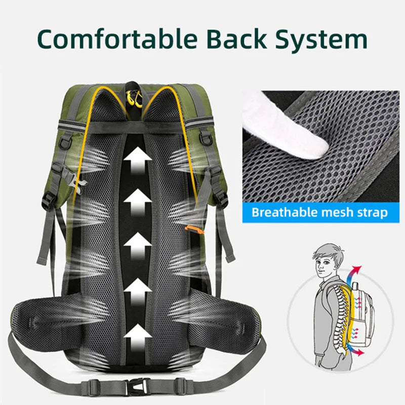 50L Waterproof Travel Backpack – Large Hiking & Camping Rucksack for Men